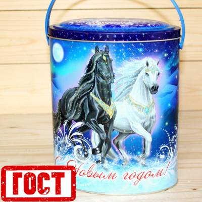 Сладкий новогодний подарок по ГОСТу в жестяной упаковке в Видное